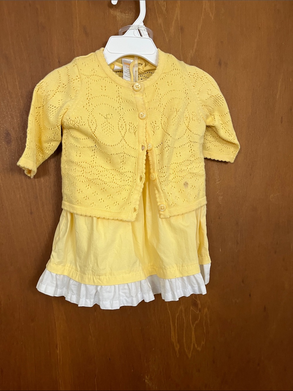 Gymboree  vintage 2006 Yellow Knit Cardigan and Layered Dress Set